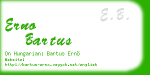 erno bartus business card